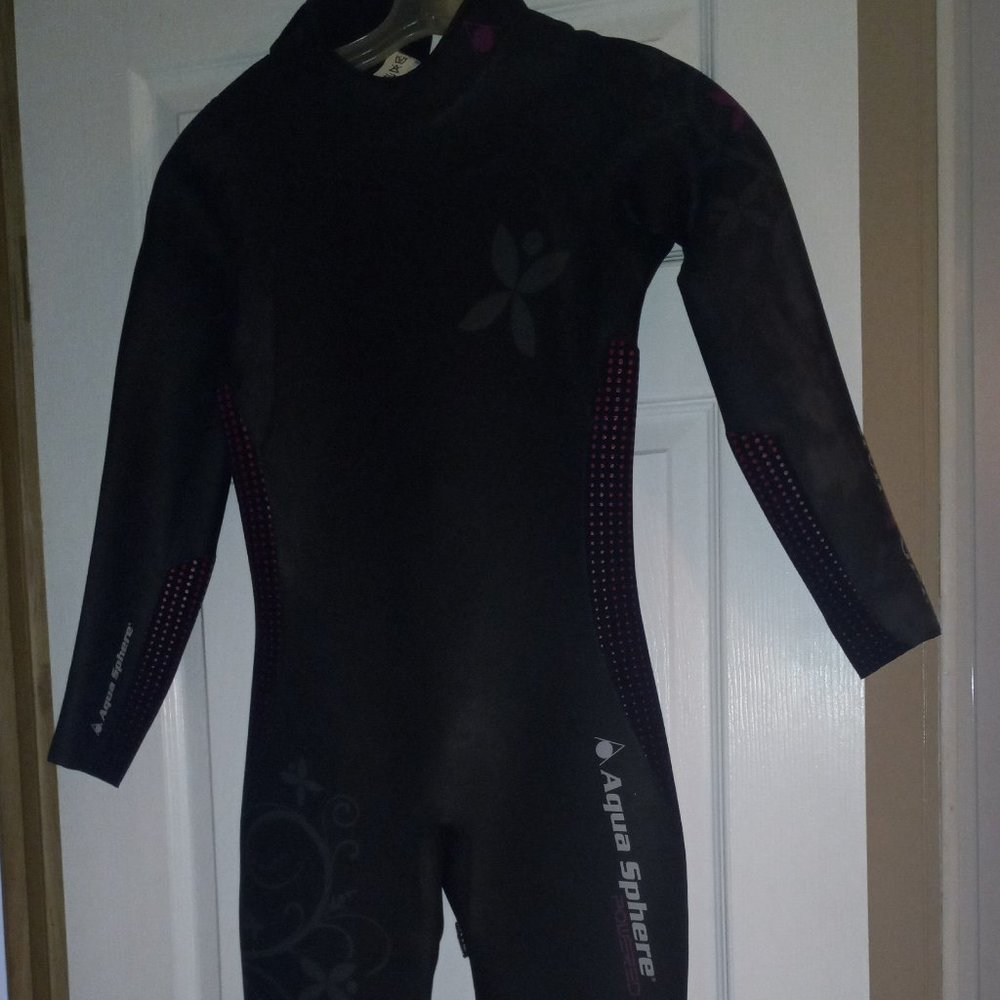 Aqua Sphere Powered Pursuit Iron Girl Women Full Triathlon wetsuit Large